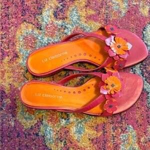 Liz Claiborne Vibrant Pink and Orange Sandals, size 6